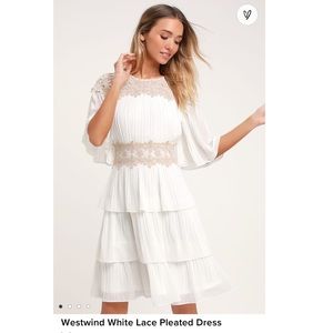 Lulu’s Westwood Pleated Dress White sizes xs